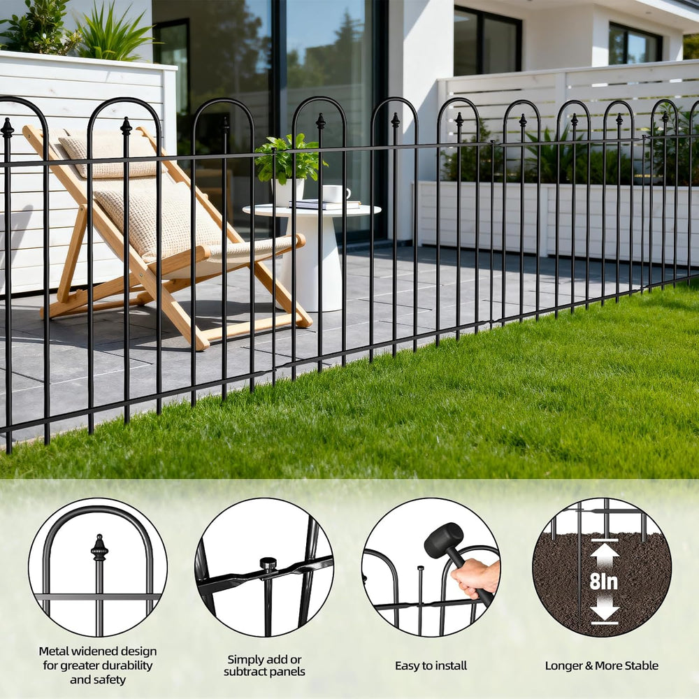 Garden Fence Animal Barrier - 10 Panels, 32 in(H) x 24 ft(L) No Dig Garden Fe...