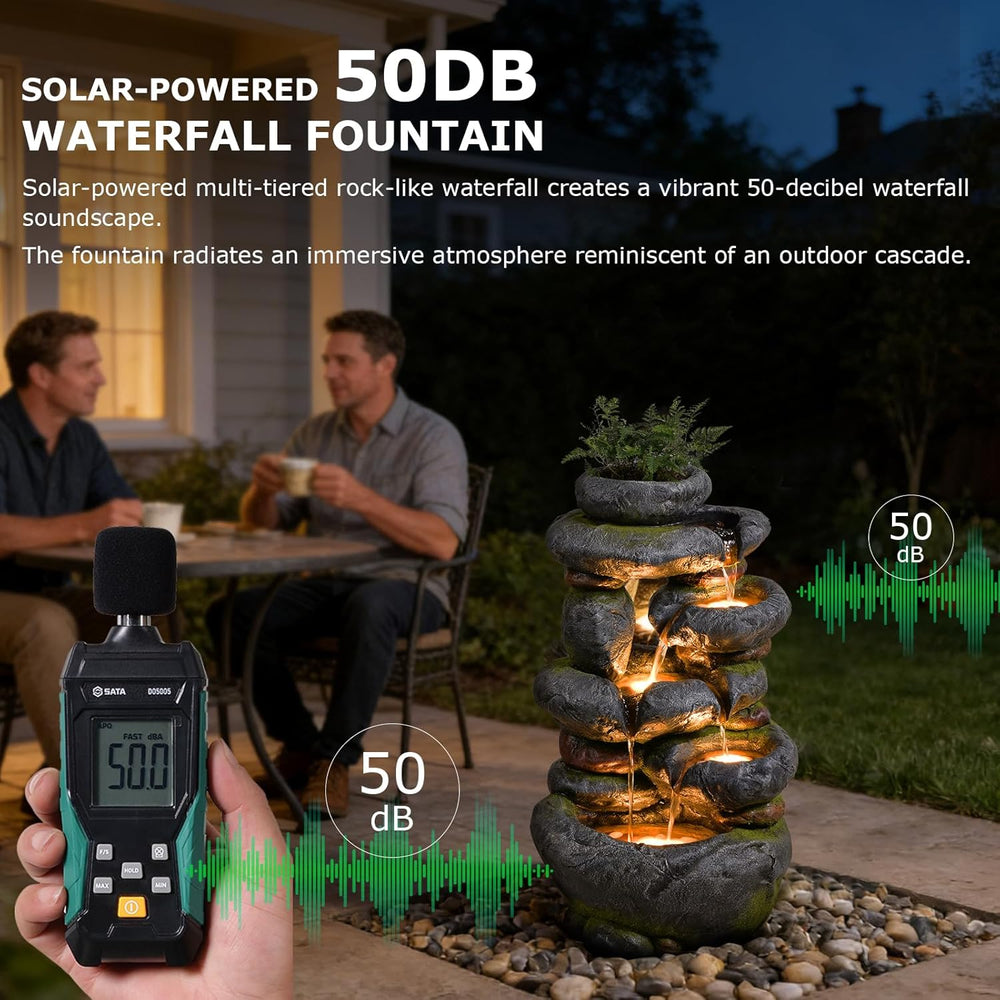 29.5''Tall Rock Solar Water Fountain Outdoor Garden Feature
