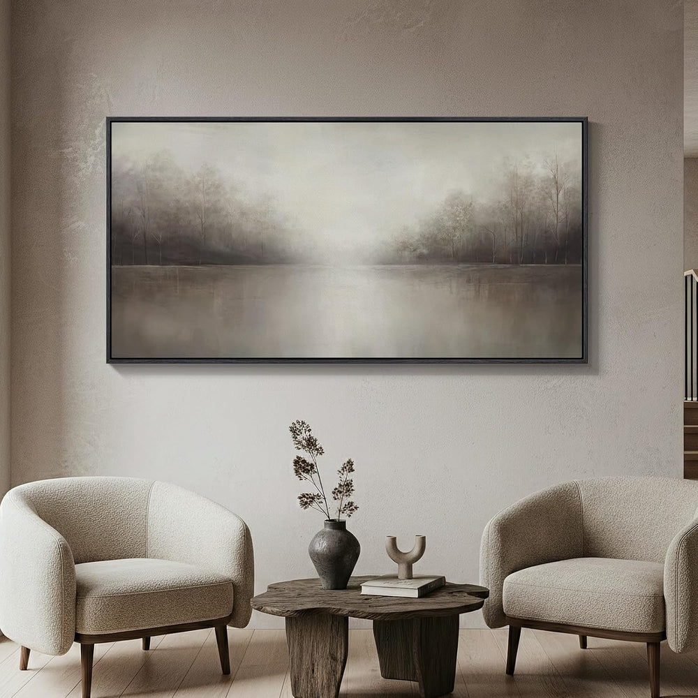Extra Large Framed Abstract Landscape Wall Art for Living Room, 60x30 Inch