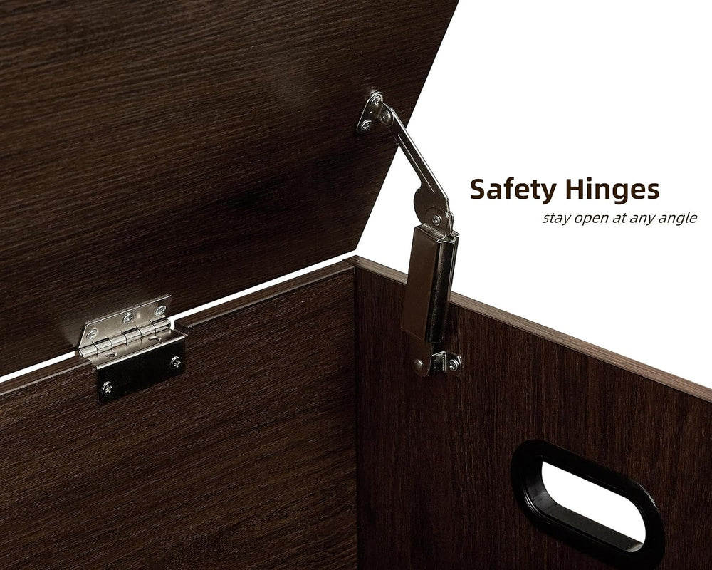 VANKILEY 51.2" Storage Chest Extra Large,Wooden Storage Bench(Espresso)