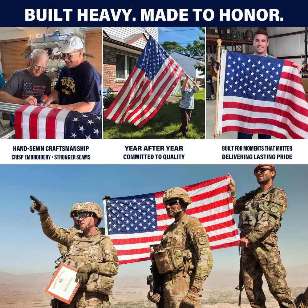 American Flag 4x6 ft for Outside, TearProof Series Spun Polyester US Flags Ul...