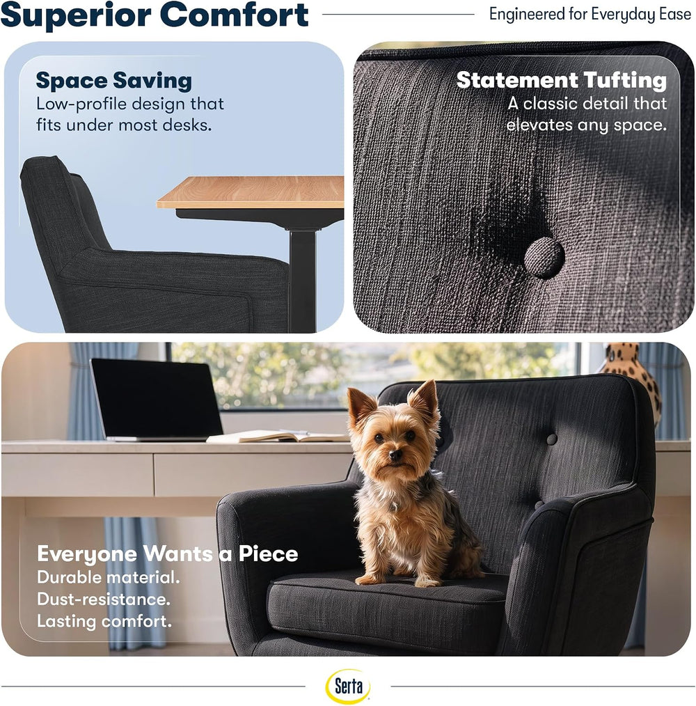 Serta Ashland Home Office Desk Chair with Button Tufted Mid-Back, Memory Foam...