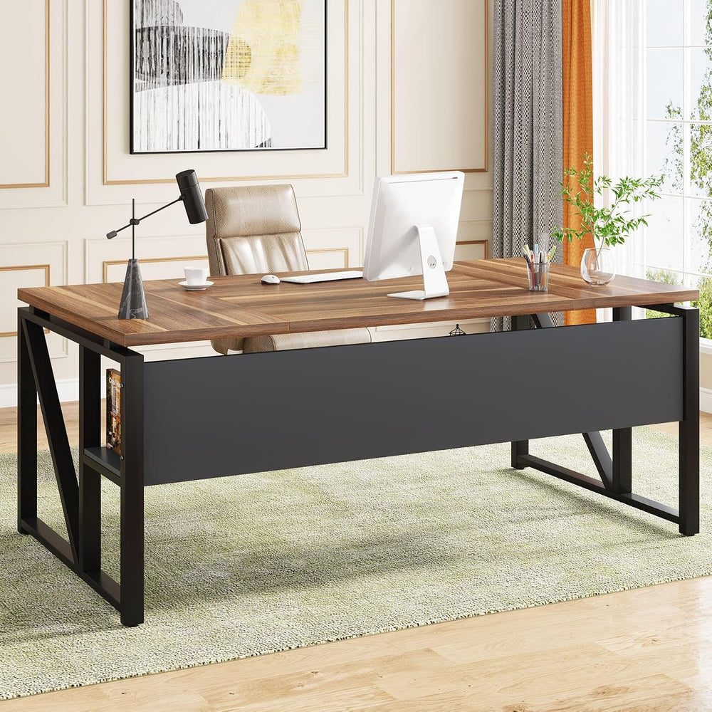 Tribesigns 63 inches Computer Desk with Bottom Storage Shelf Home Office Desk...