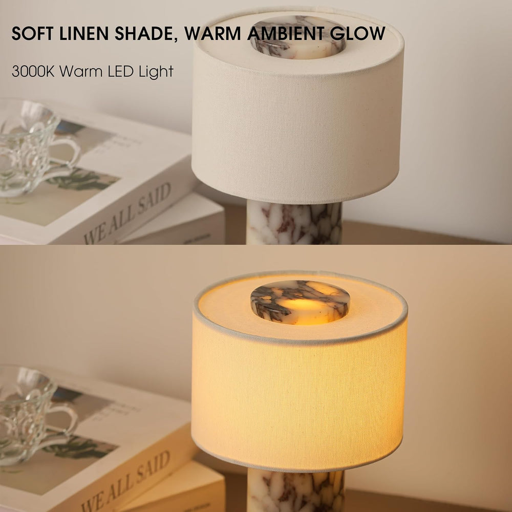 Marble Lamp, Rechargeable Cordless Stone Touch Table Lamp