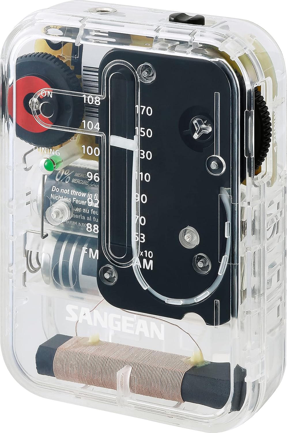 Sangean SR-32CL AM/FM Pocket Analog Radio (Clear)