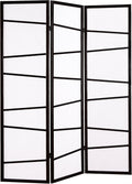 Roundhill Furniture 3-Panel Screen Room Divider, Black