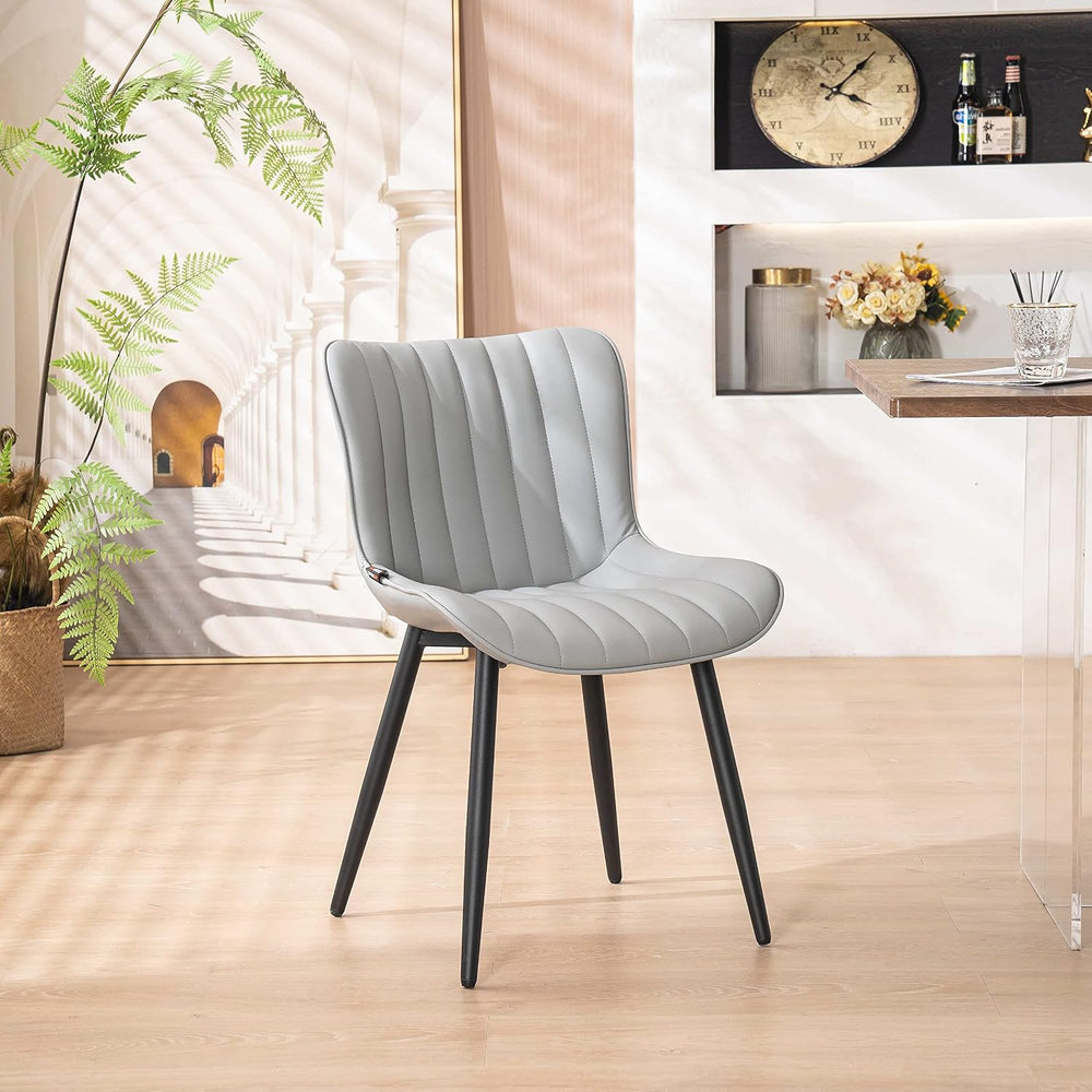 YOUNUOKE Dining Chairs Set of 2 Mid-Century Modern Kitchen Chairs Grey