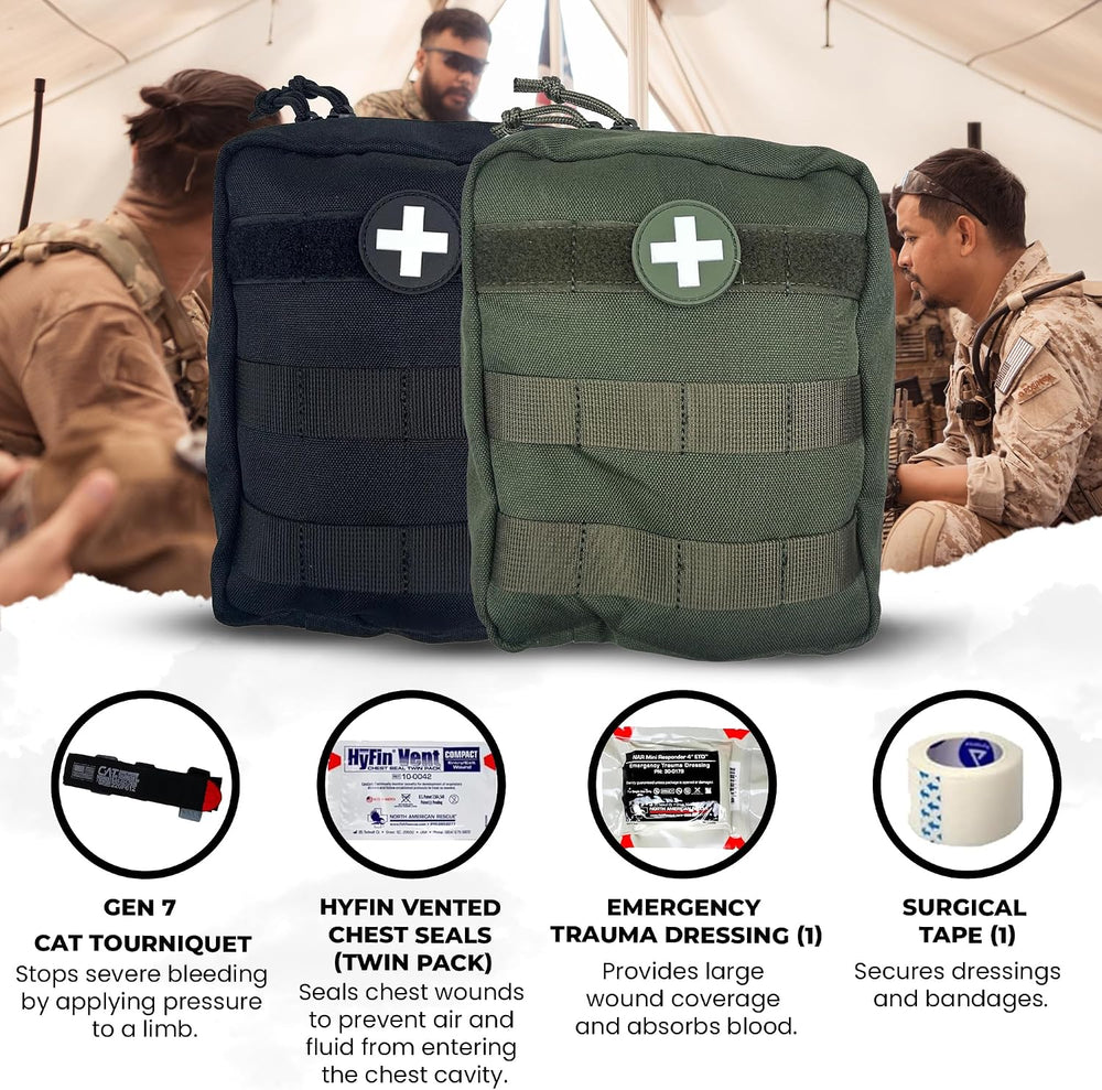 IFAK (Individual First Aid Kit) Trauma Kit with CAT Tourniquet — Medical Pouc...