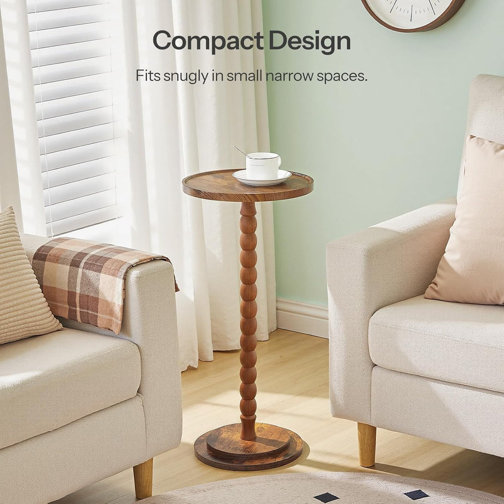 HOOBRO Small Round Side Tables, Set of 2, Drink Tables, Wooden End Tables