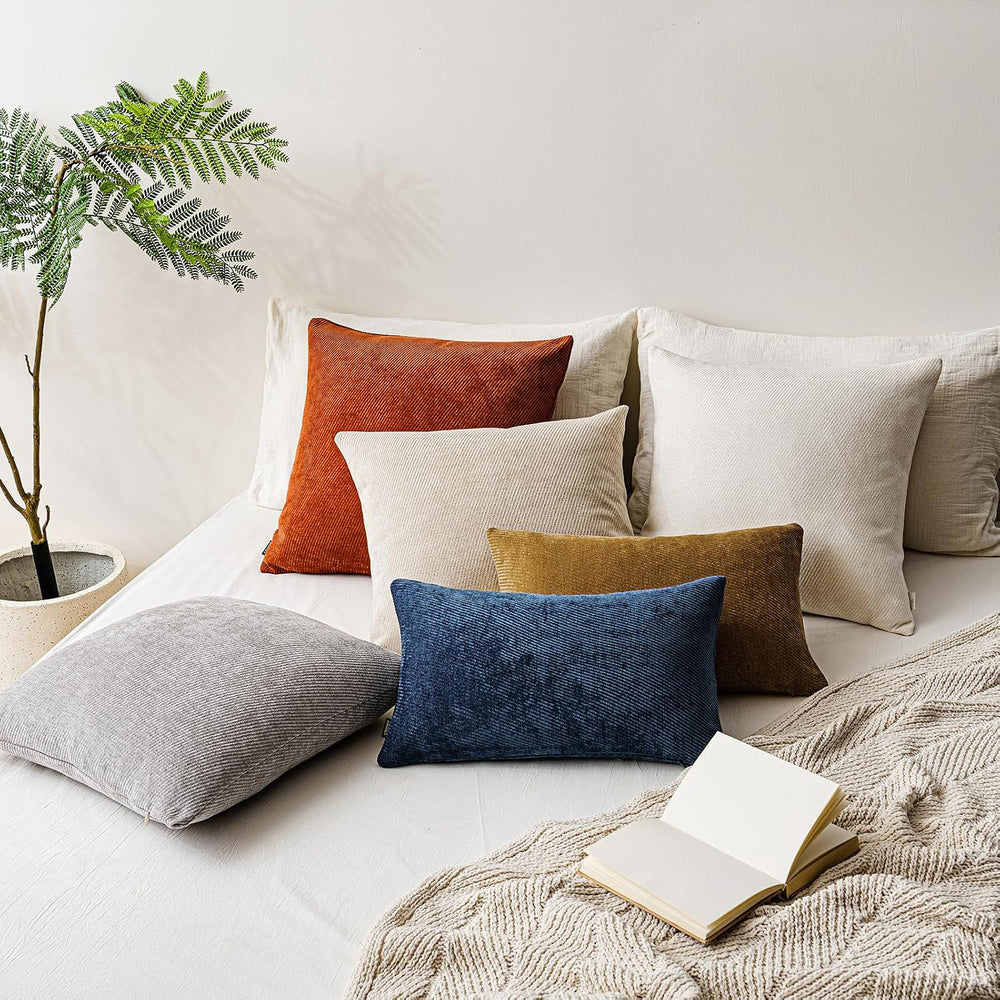 Fall Decorative Throw Pillow Covers Pack of 2,26x26 Inch Warm Brown
