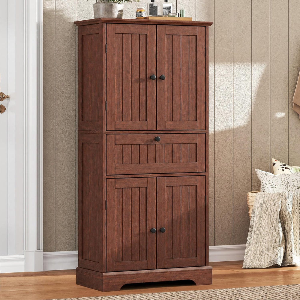 ChooChoo 51" H Bathroom Floor Cabinet with Drawer and Adjustable Shelves