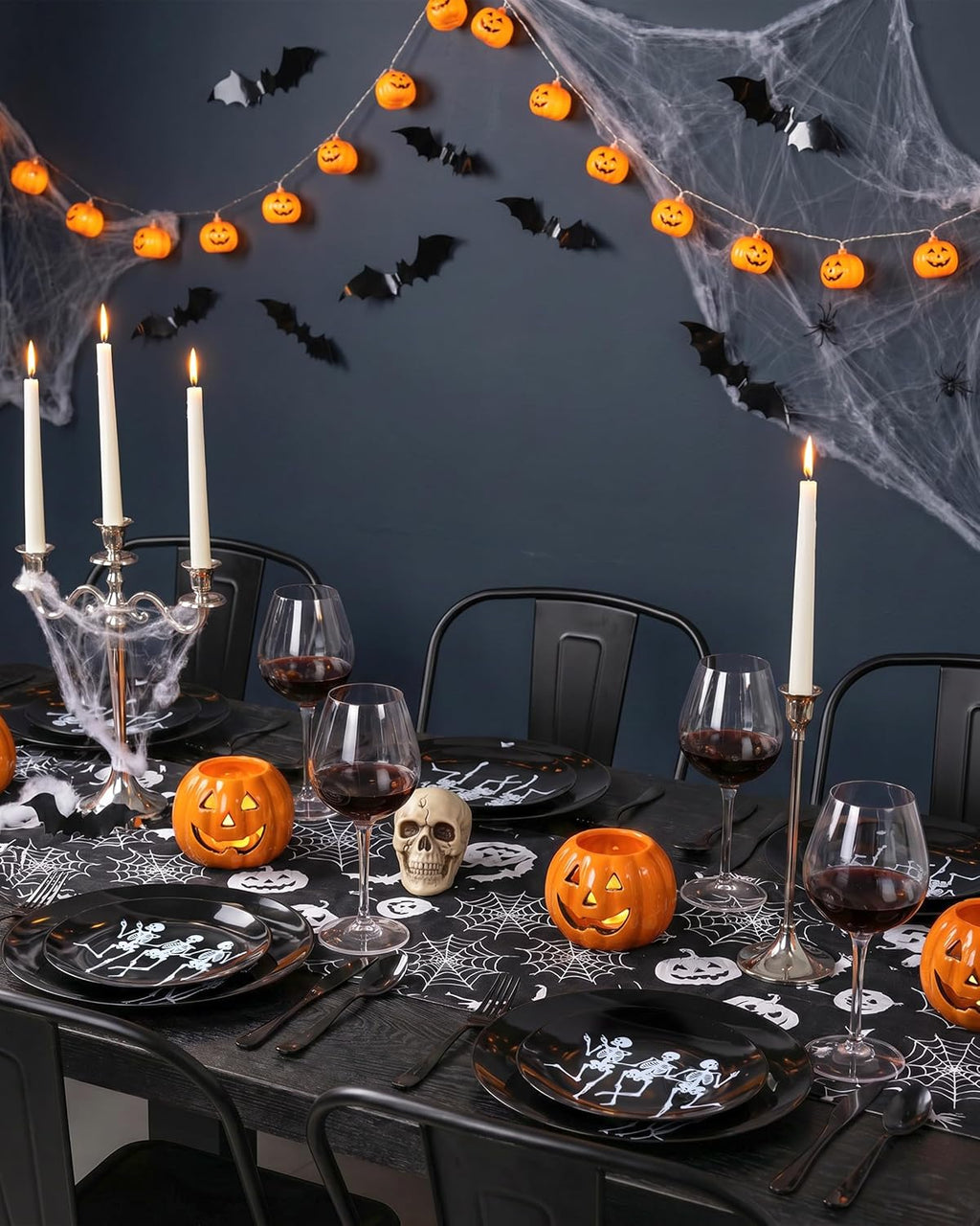 Hioasis 125 Pcs Halloween Plates for Party