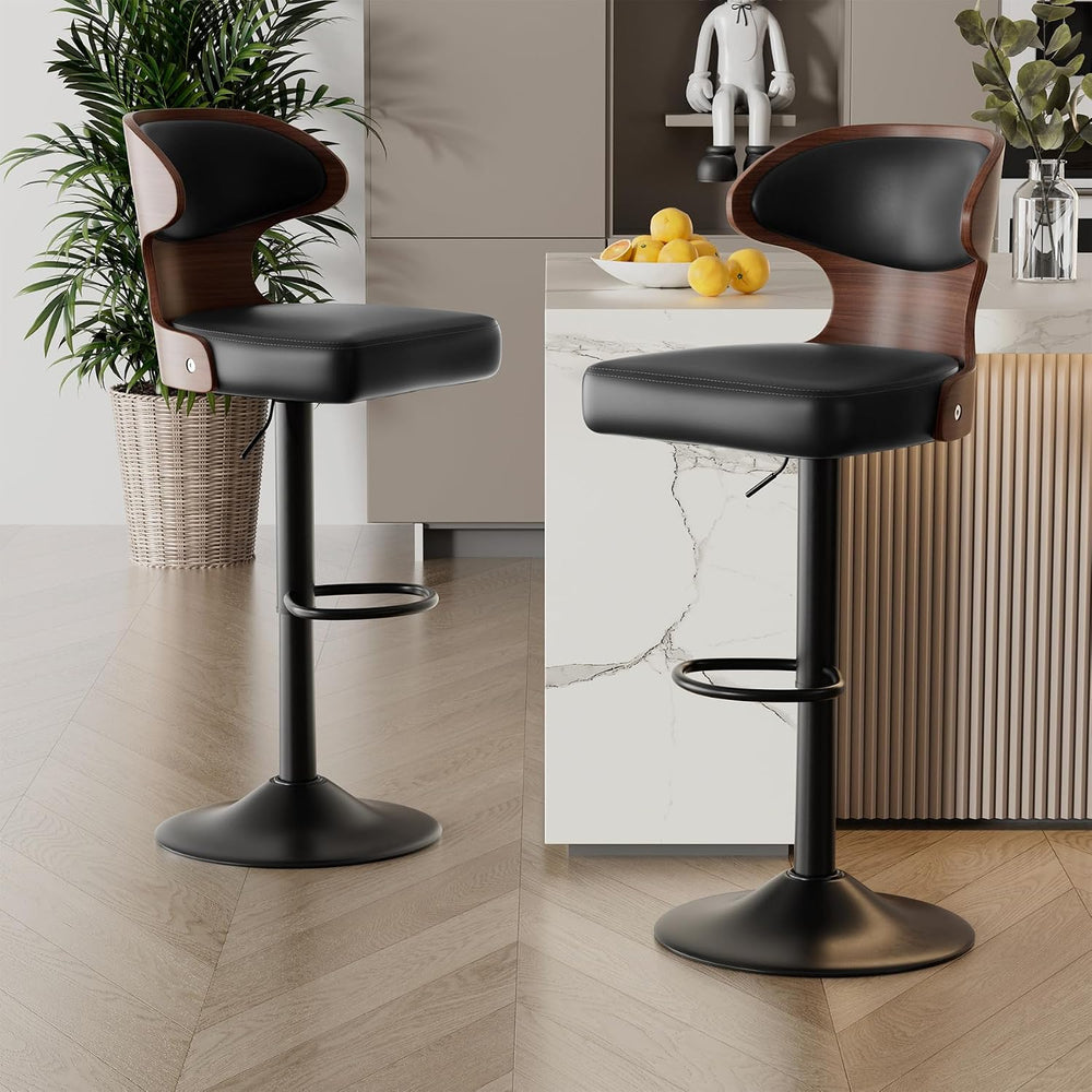 Swivel Bar Stools Set of 1,Adjustable Height Bentwood Barstools