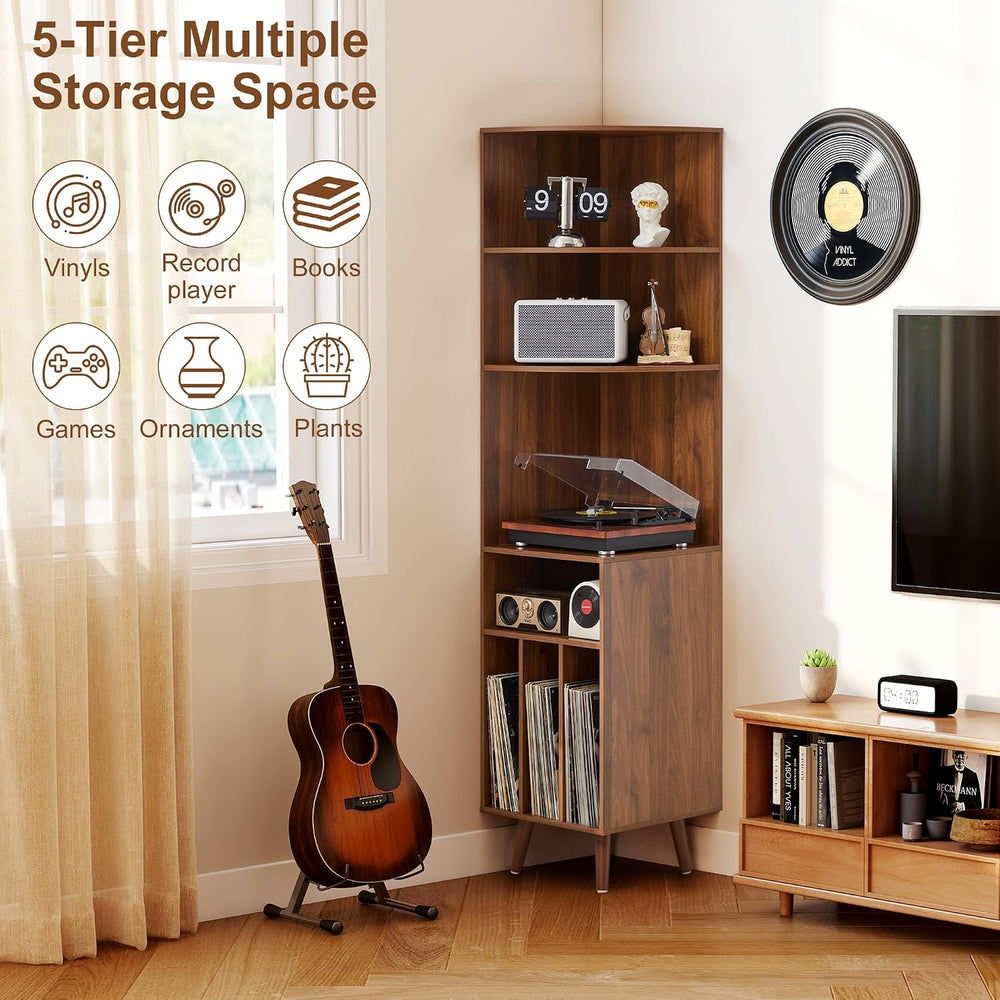 Corner Record Player Stand, 67'' Tall Turntable Stand Table