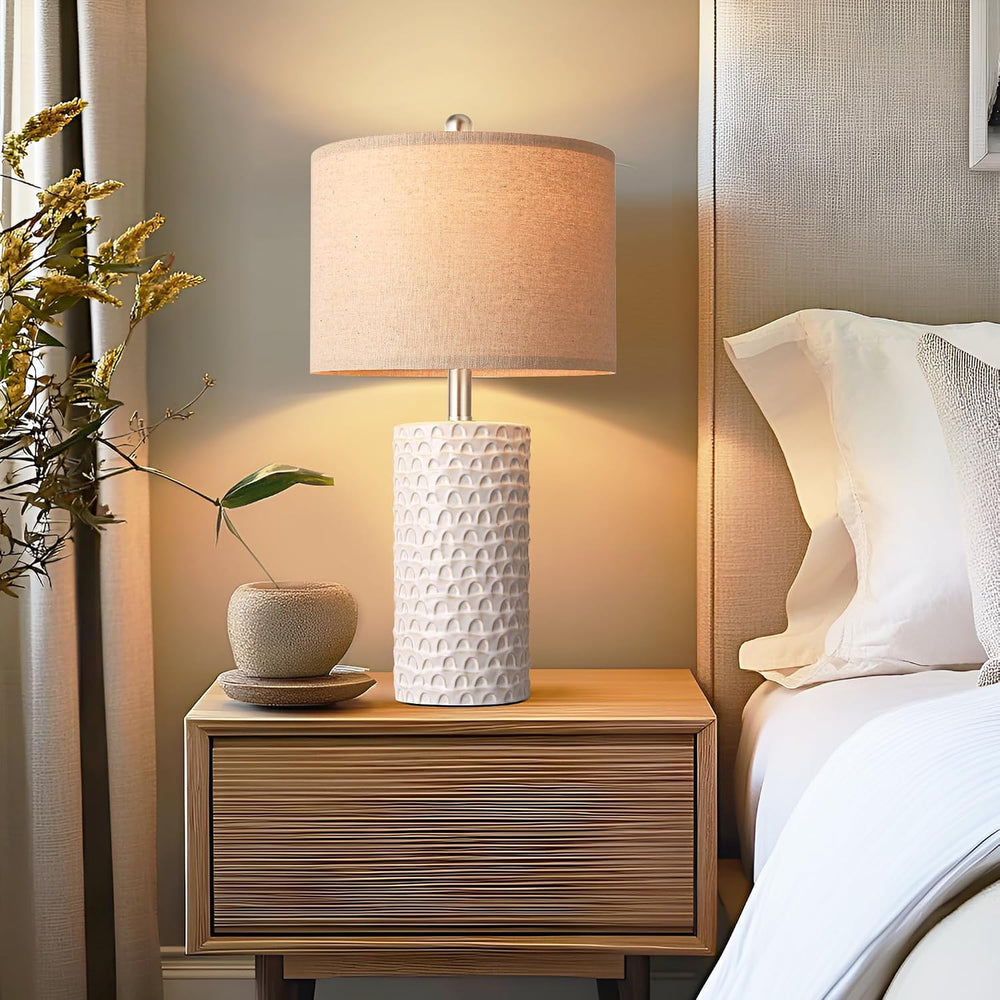 PARTPHONER 23" Modern Ceramic Table Lamp Set of 2, Table Lamps for Livin...