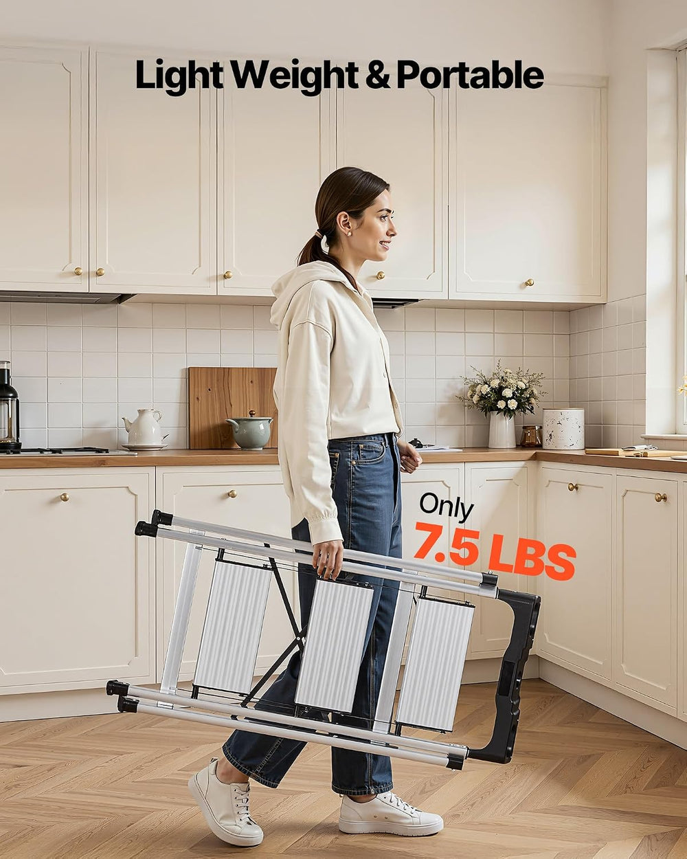 VEVOR 3 Step Ladder, Folding Step Stool with Wide Anti-Slip Pedal and Comfort...