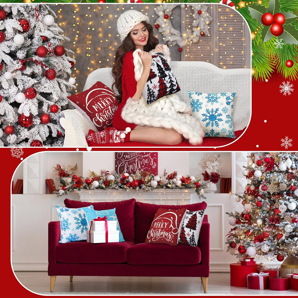 Mindsoft 20 Pcs Holiday Pillow Covers 18x18, Fall Christmas Throw Cover