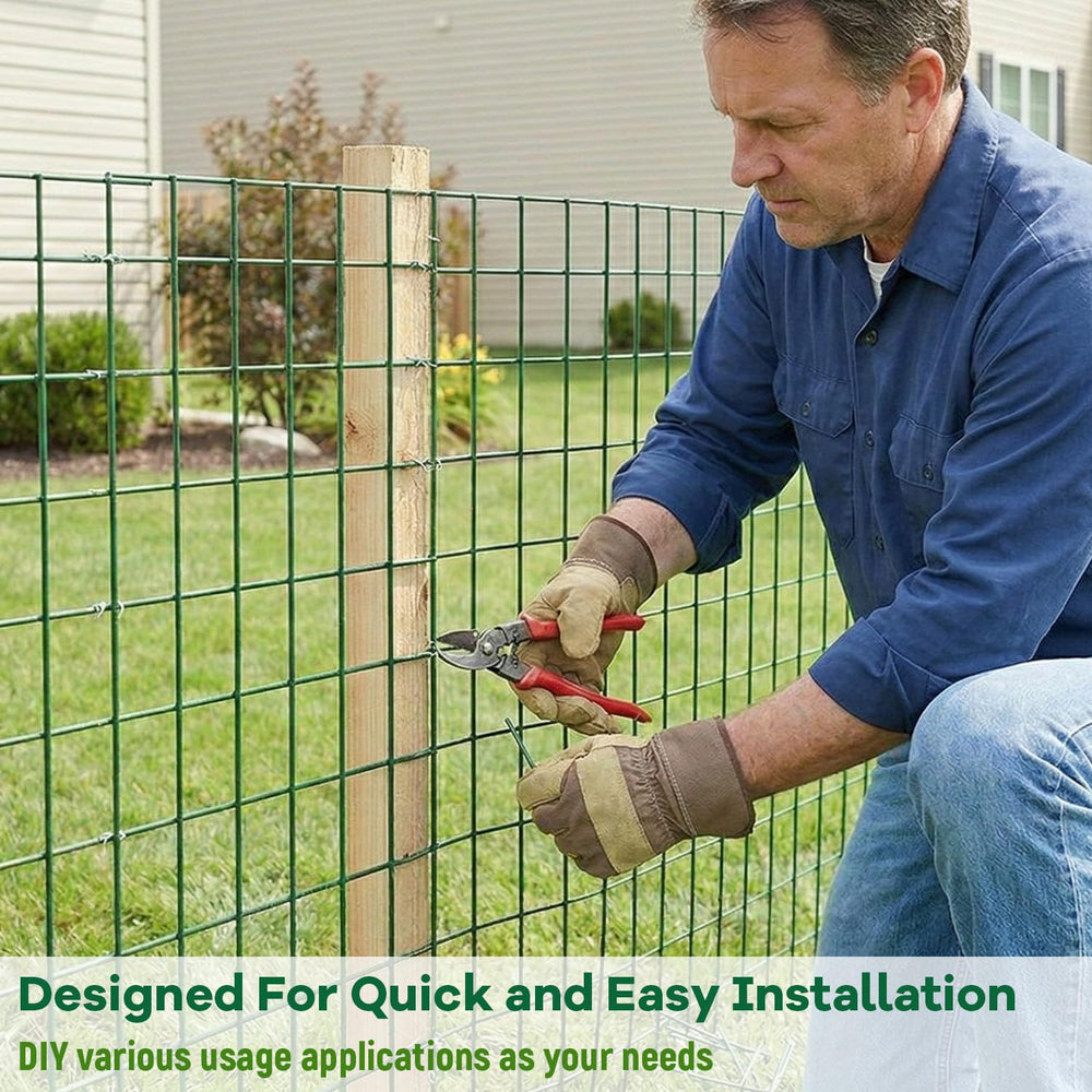 Wire Fence Green PVC Coated Welded Wire Fencing, Garden Fence Roll Vinyl Coat...