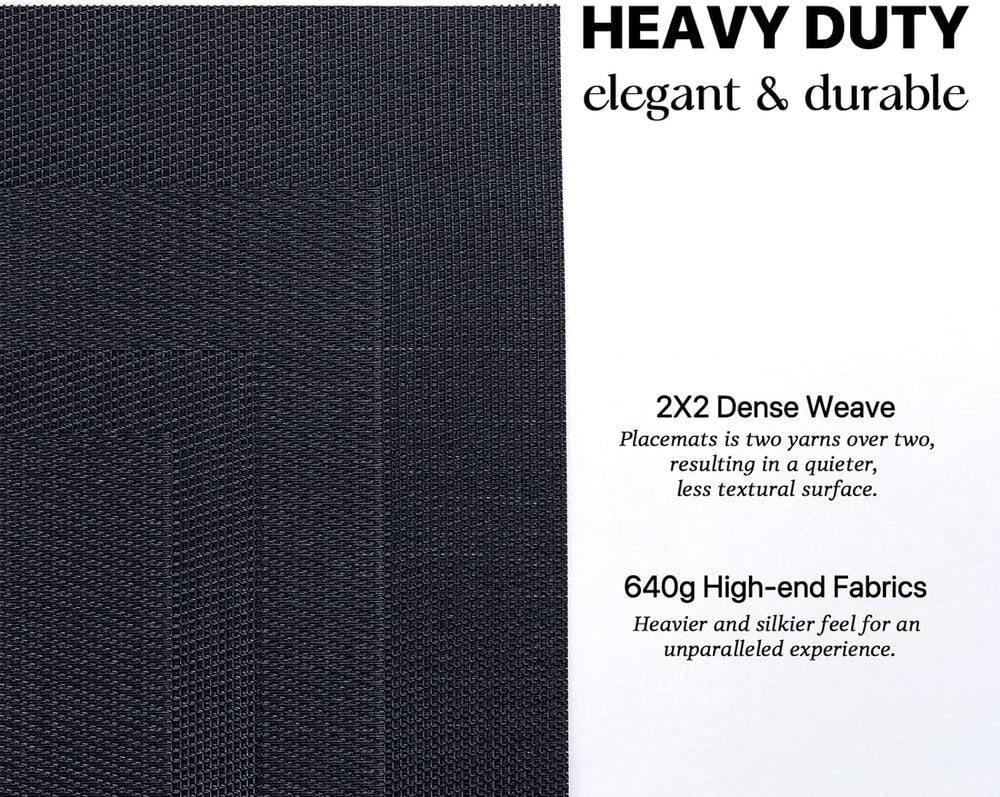 LEXMORE PlaceMats Set of 12 Vinyl/Plastic Woven Place Mats for Kitchen Table ...