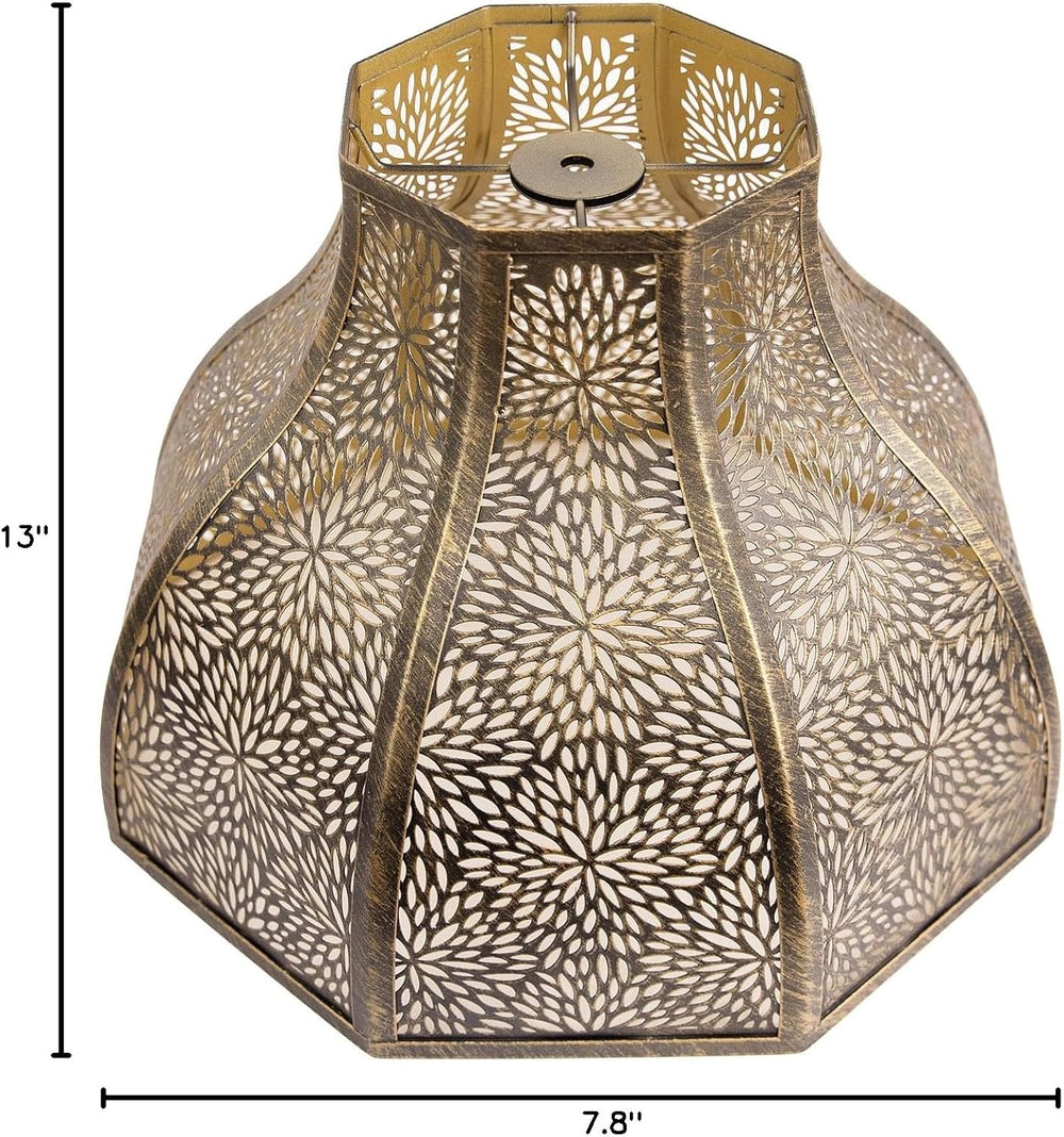 Exquisite Eight-Petal Lotus Metal Cover with Etched Chrysanthemum Pattern