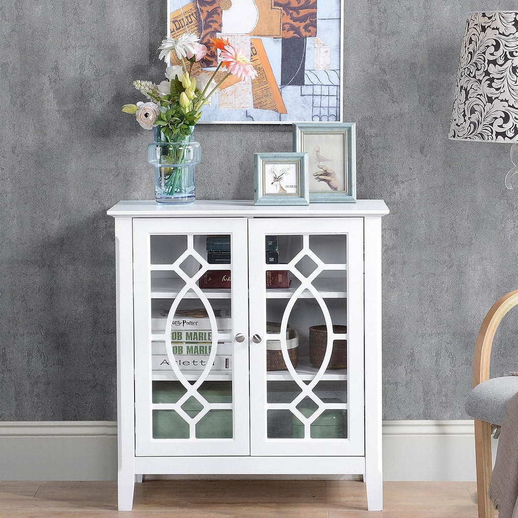 HOMCOM Sideboard Buffet Cabinet, Kitchen Side Cabinet, White