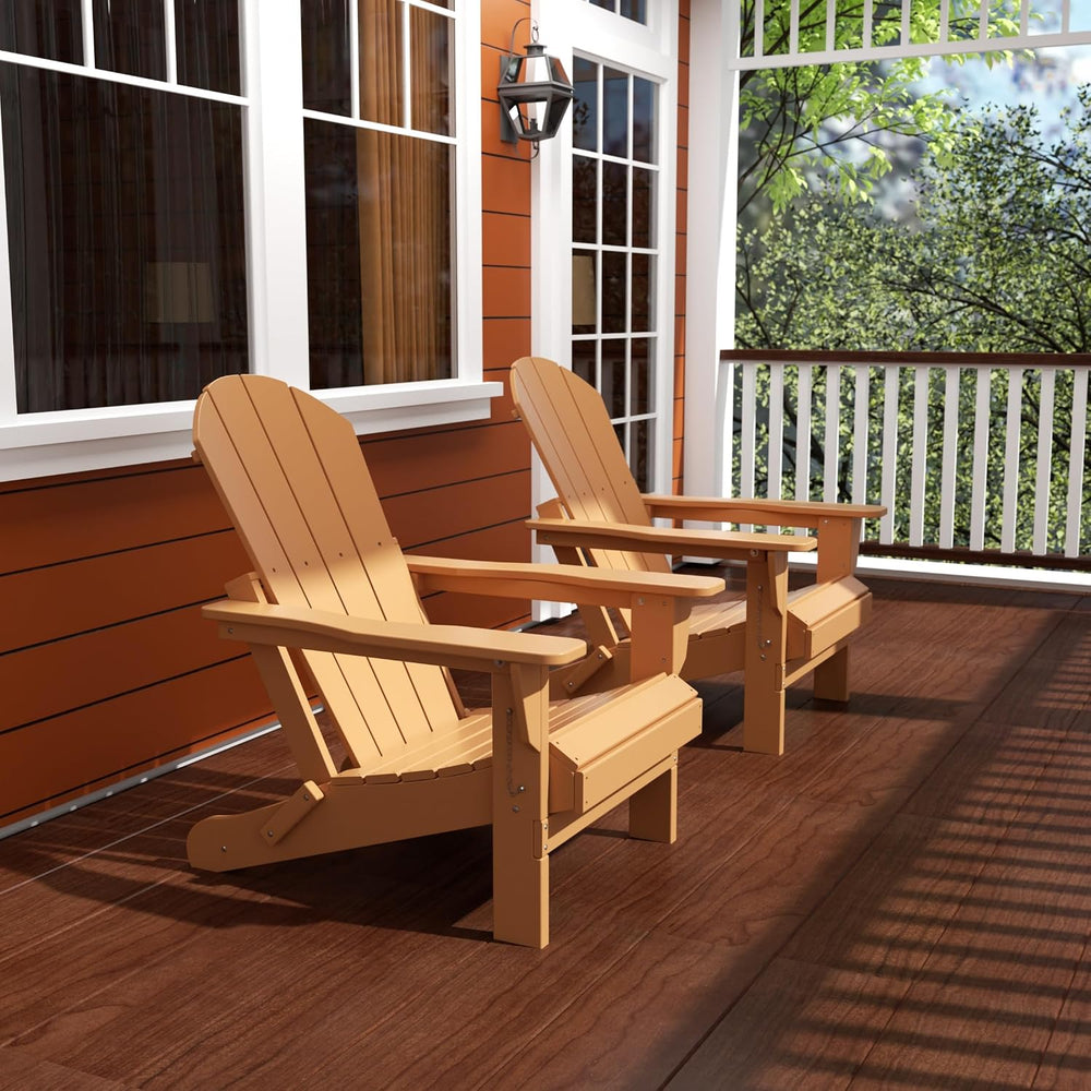 WO Home Furniture Laguna Folding Adirondack Chair Set of 2, Teak