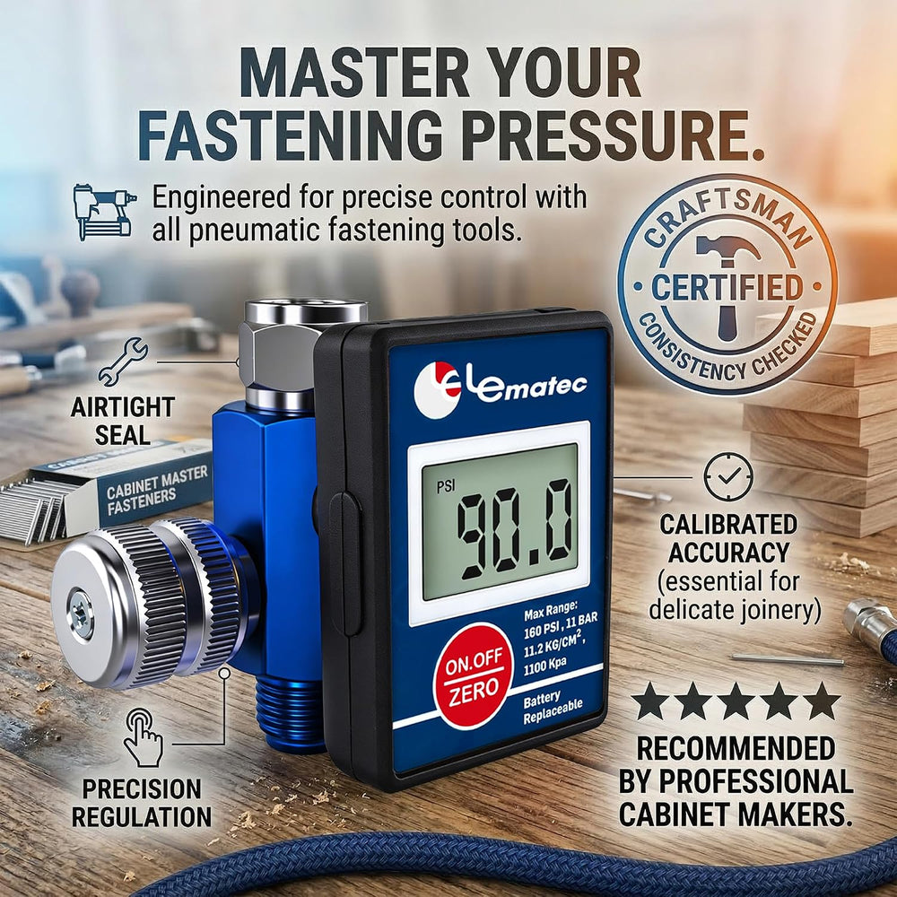 LE LEMATEC Digital Paint Gun Air Regulator with LED Gauge, 1/4 NPT