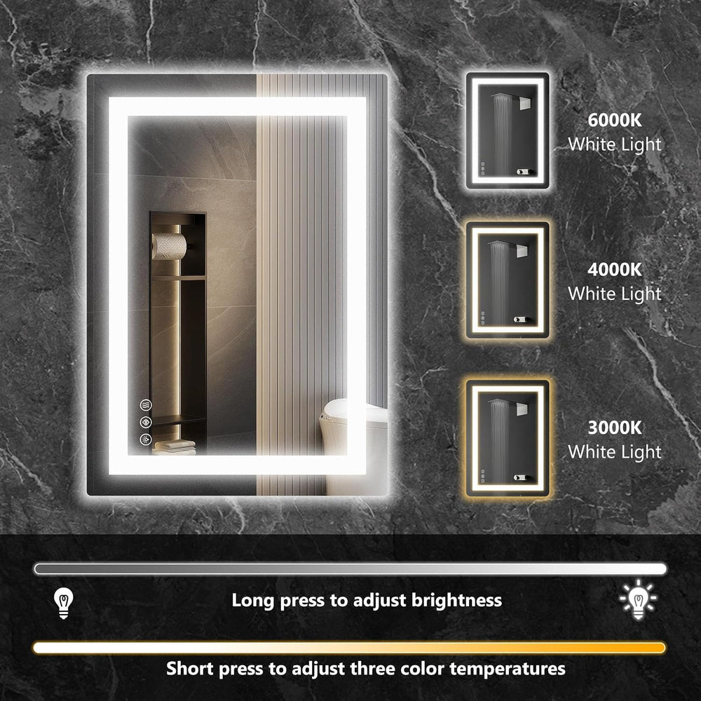 Sweetcrispy 24"x 32" Smart Anti-Fog LED Bathroom Mirror with Lights...