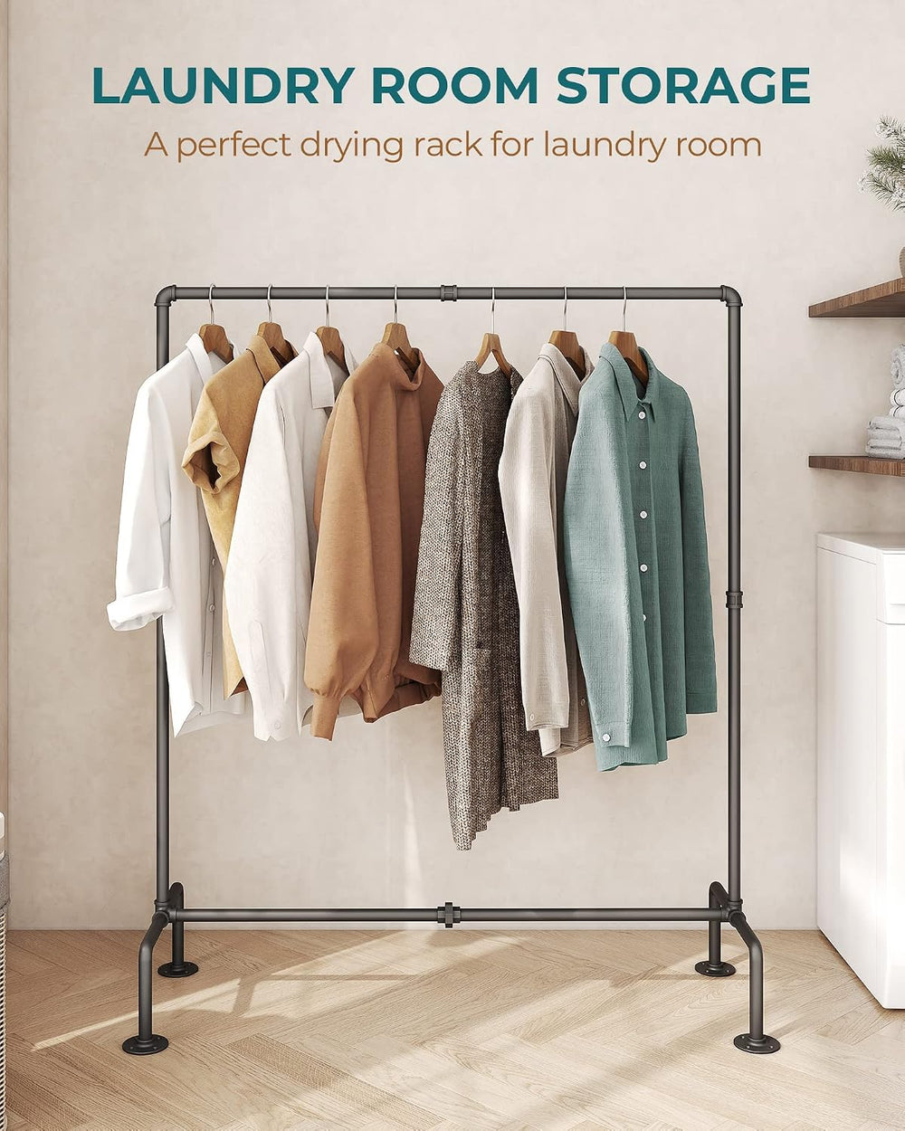 OROPY Heavy Duty Clothes Rack, Industrial Pipe Clothing Rack Freestanding