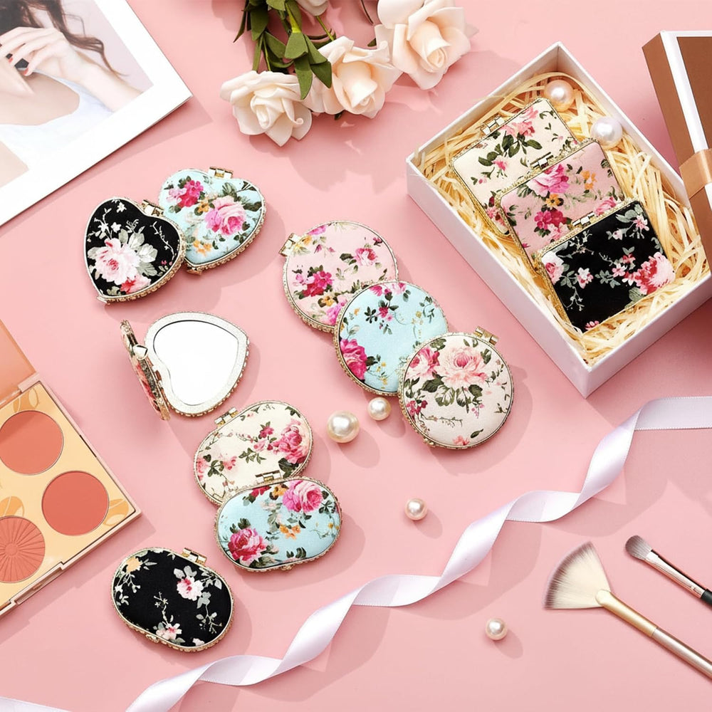 Remerry 48 Pieces Compact Mirror for Purse Small Flower Pocket Mirror Portabl...