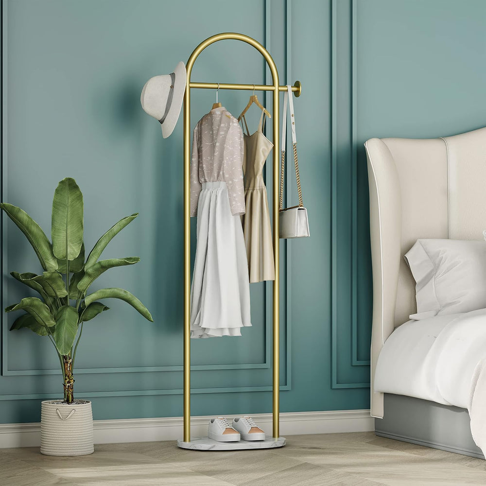 HKaikzo Gold Coat Rack, Modern Garment Rack with Marble Base, Heavy-duty Clot...