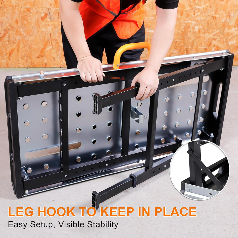 WORKESS Metal Welding Table Folding 1000 lbs Load Capacity Heavy Duty Steel C...