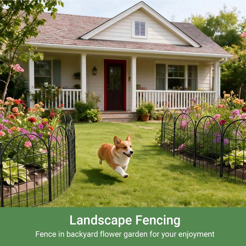 Tall Decorative Garden Fence, 25 ftx 32" H, Rustproof No Dig Fence, 10 Pack