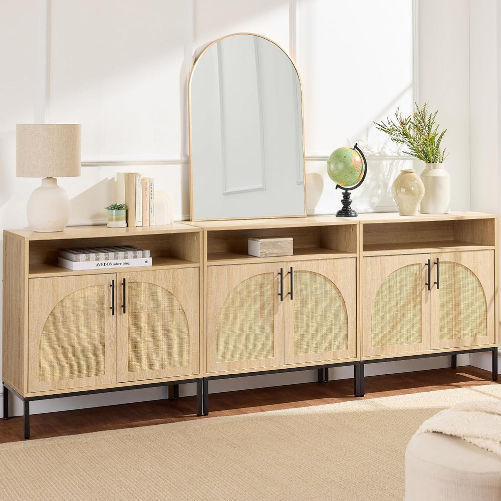 Best Choice Products Rattan Sideboard Buffet Cabinet, Entryway Table, Accent ...