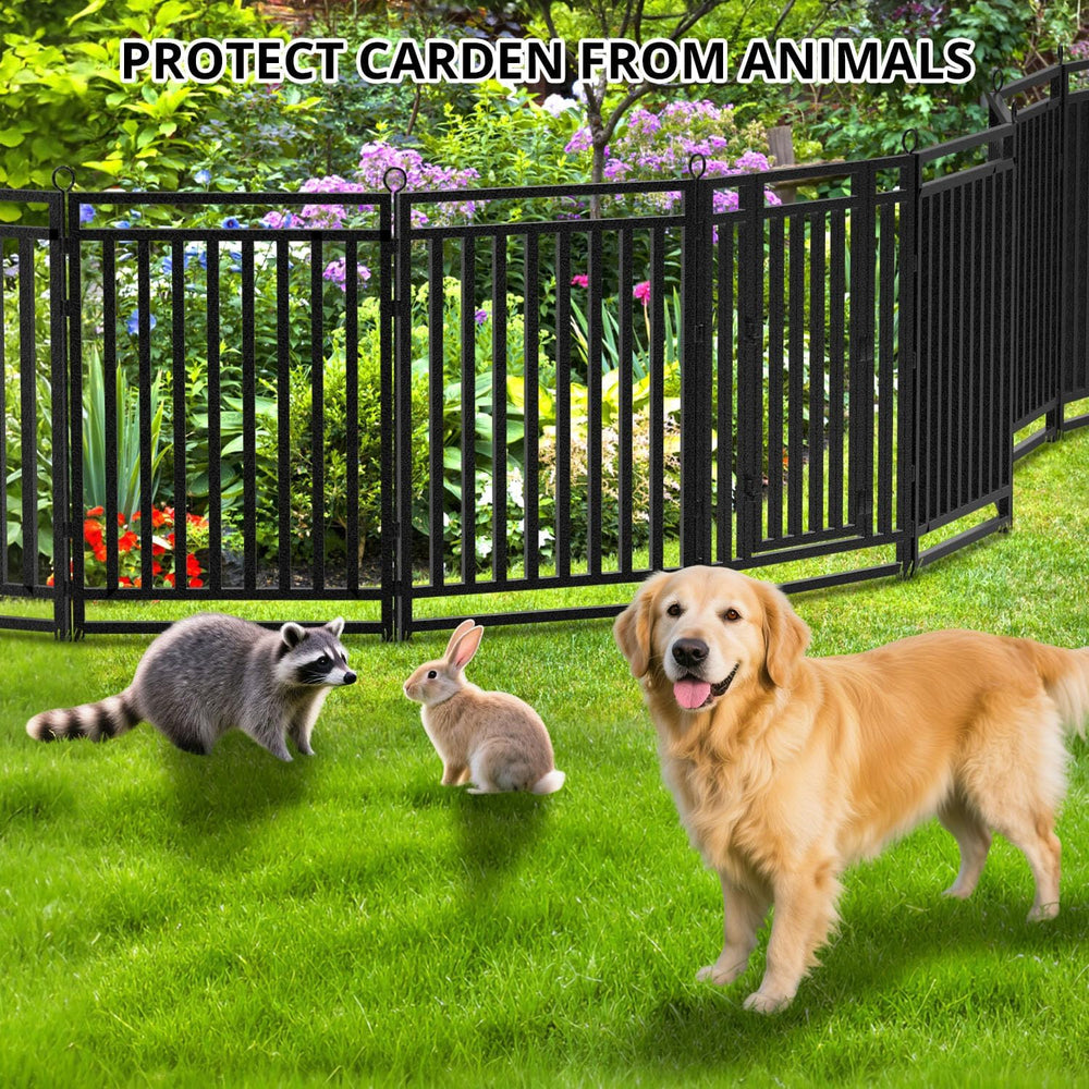 Decorative Garden Fence Large Dog Fence Outdoor for Yard, 72ft (L) × 40in (H)...