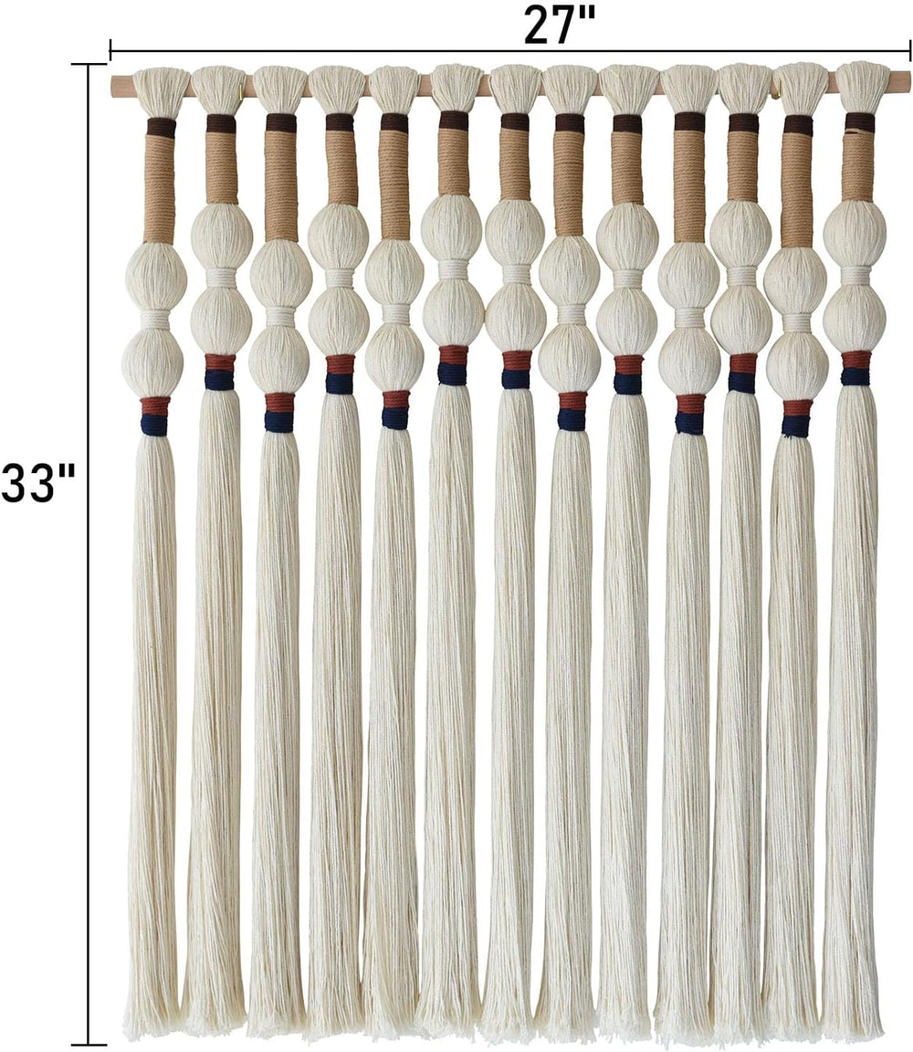Macrame Wall Hanging Boho Wall Art Handmade Spherical Knot 27" W x 33&qu...