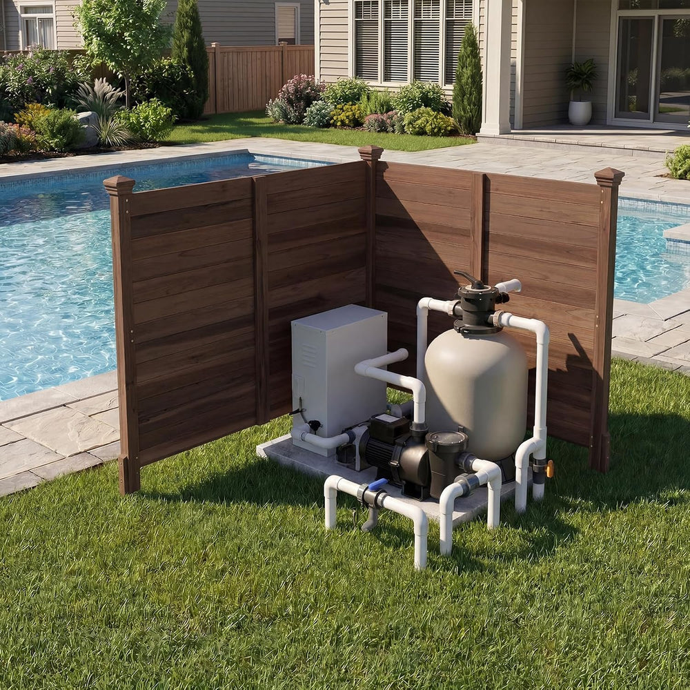 Giantex 4 Panels Wooden Privacy Fence with Stakes, 47" W x 45.5" H,...