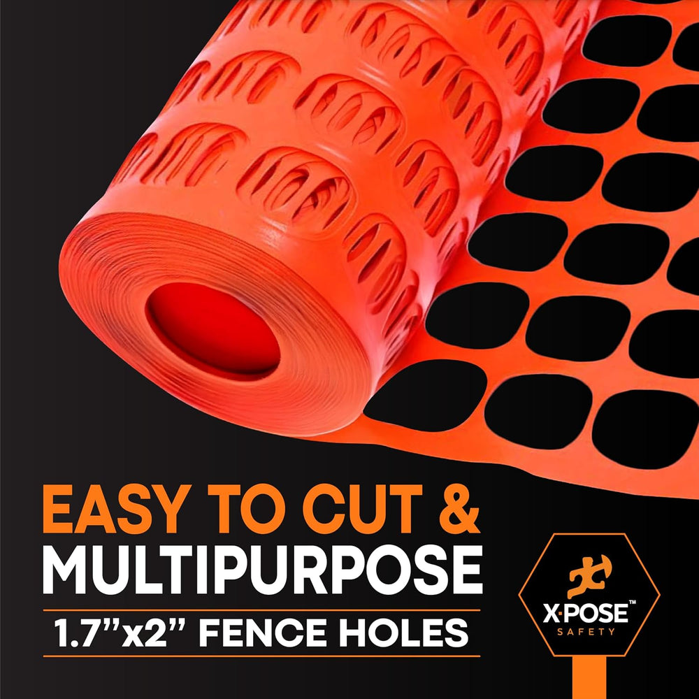 Xpose Safety Plastic Mesh Safety Fence – Heavy Duty Orange Temporary Garden F...