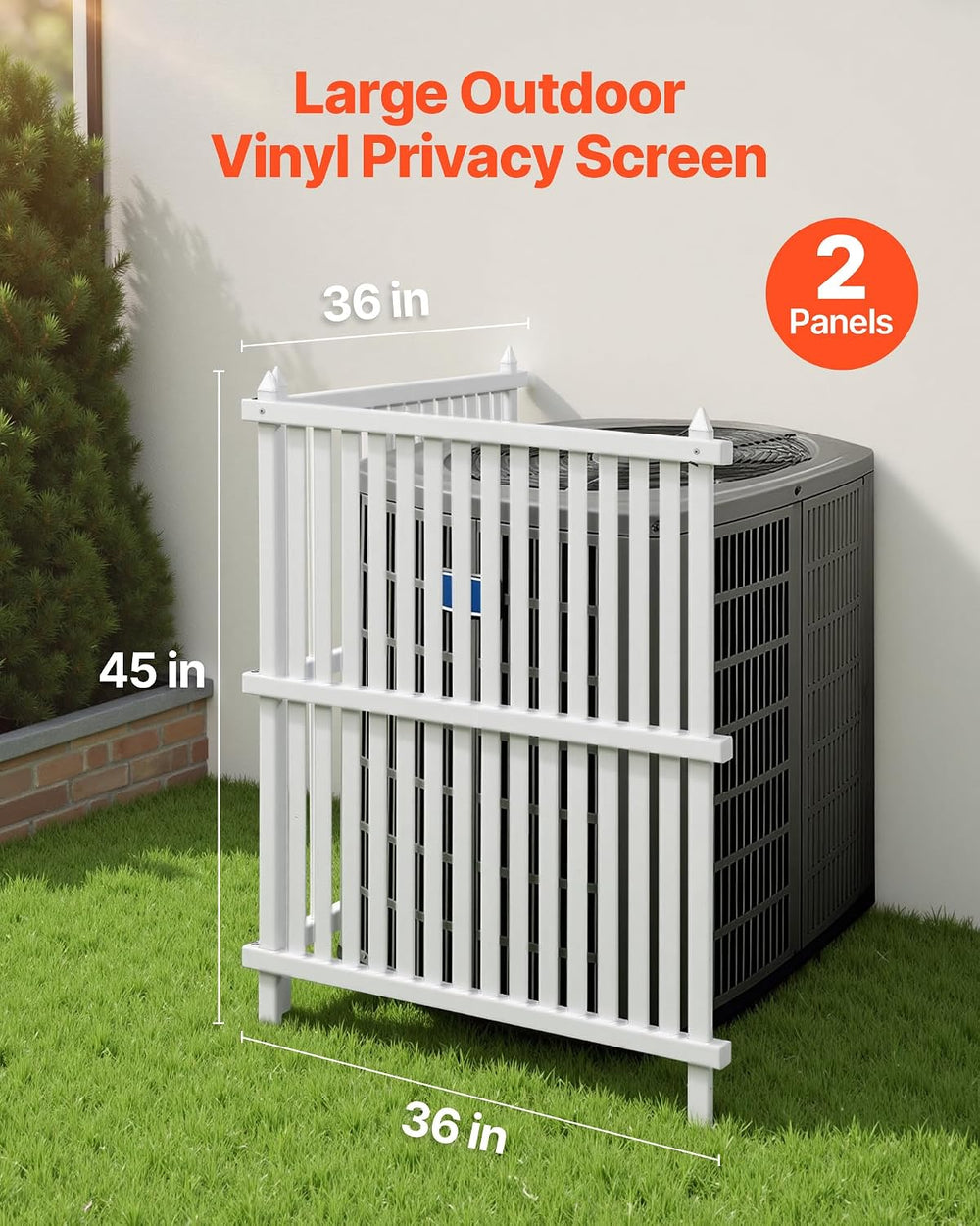 VEVOR 2 Panels Outdoor Privacy Screen, 36 x 45 in Air Conditioner Fence with ...