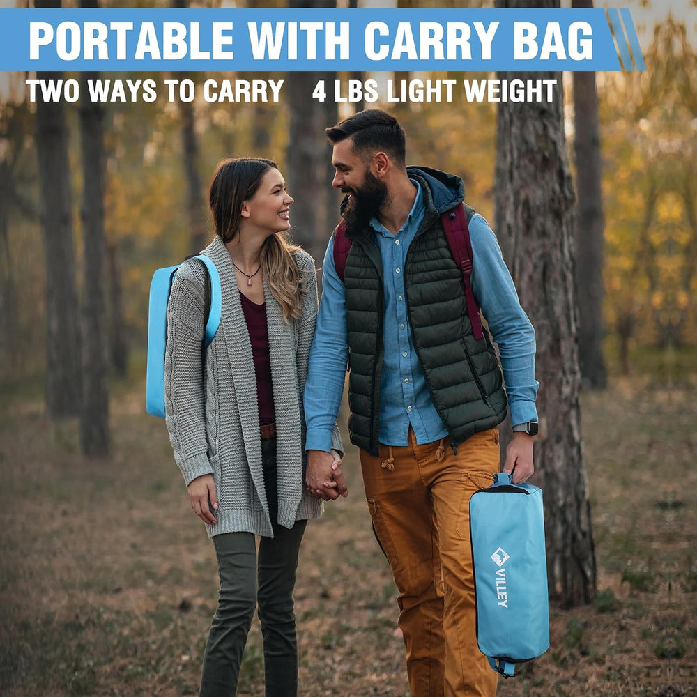 VILLEY 2-Pack Portable Folding Camping Chairs, Lightweight, Blue