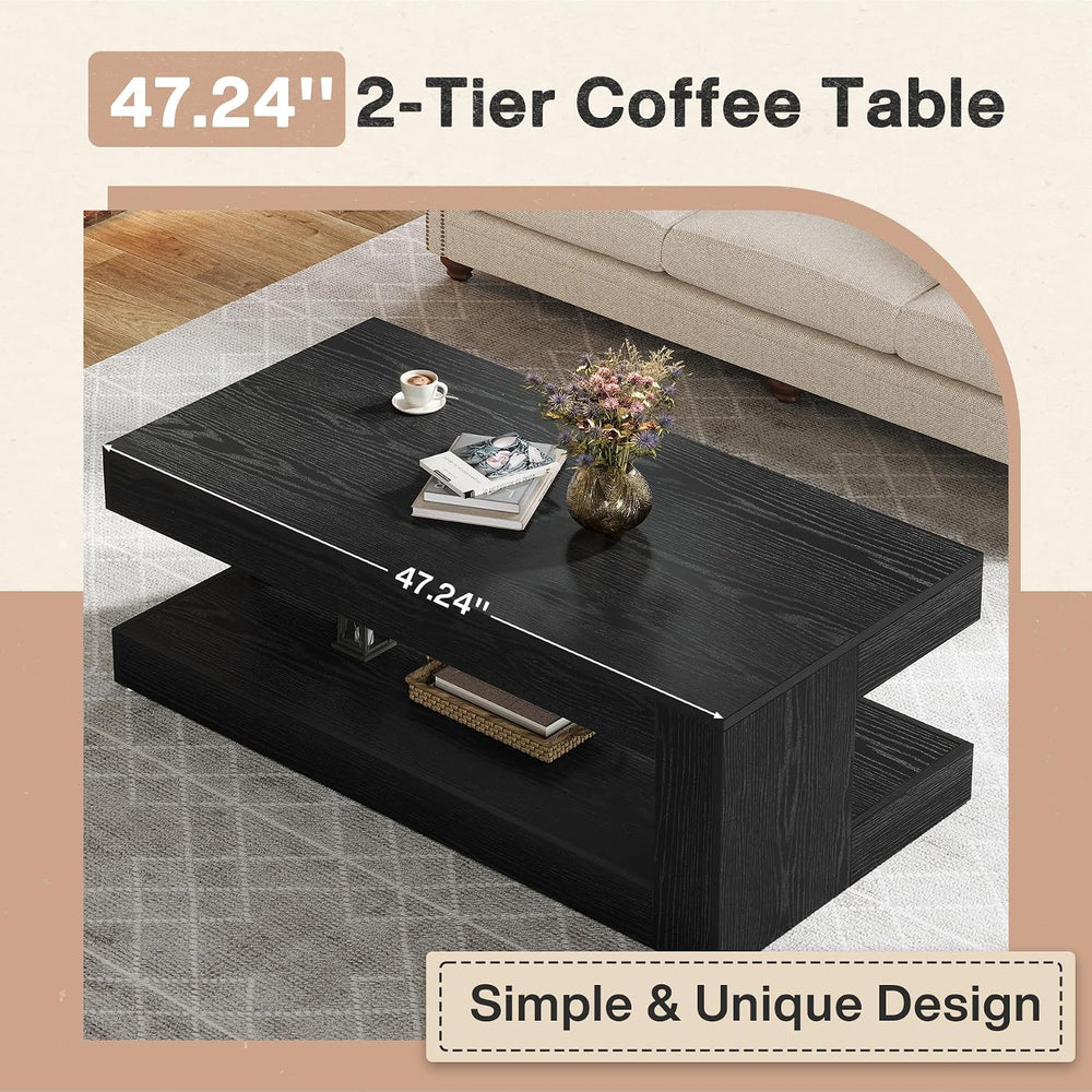 Tribesigns Coffee Table for Living Room, 47.24" Center Tea Table