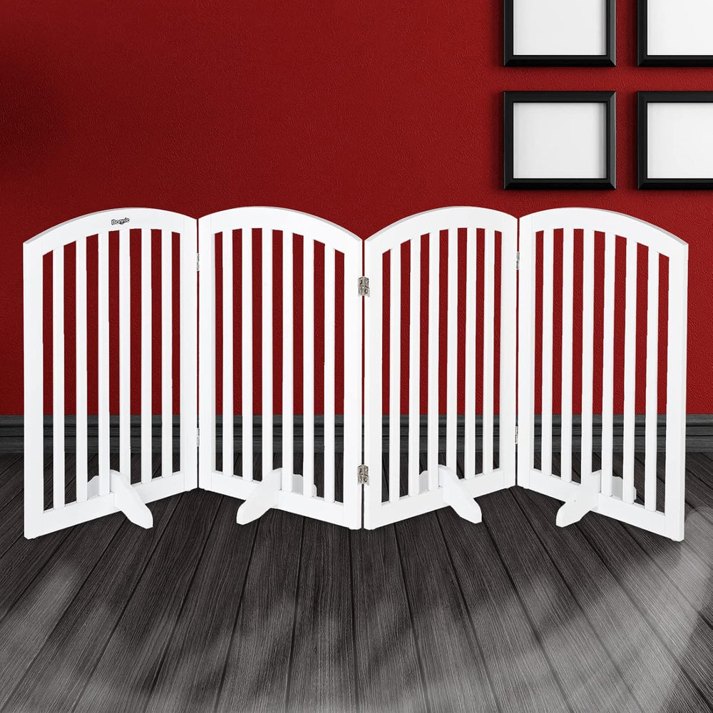 Bonnlo 30” Tall Free Standing Dog Gate for Doorways, 4 Panel Folding Pet Gate...