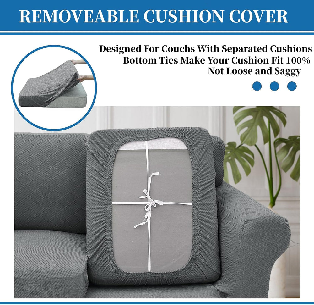 XINEAGE 3-Piece Stretch Sofa Cover, Washable Couch Covers for Dog