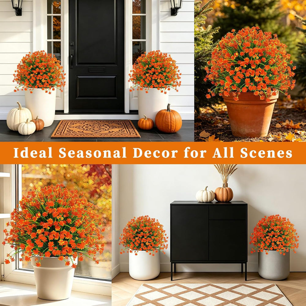 Yangrass 2 Pack Fall Artificial Flower Topiary Balls with Ground Spike