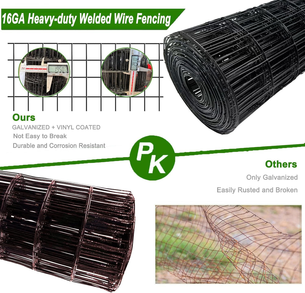 Welded Wire Fence 36inch x 50ft Roll,16 Gauge 2" x 3" Mesh Black