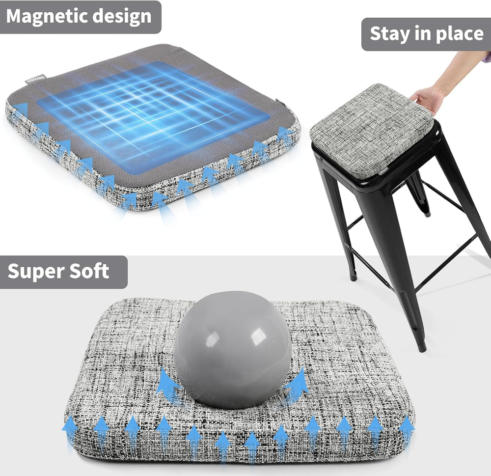 SINOSSO Magnetic Chair Pads for Metal Chairs Non-Slip, 11" Square Memory...