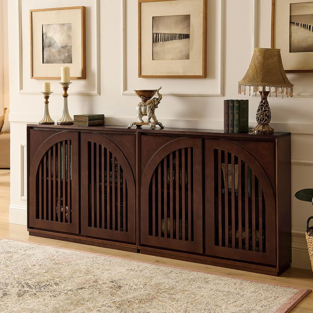 LKTART 39" Walnut Narrow Sideboard Buffet Storage Cabinet for Entryway