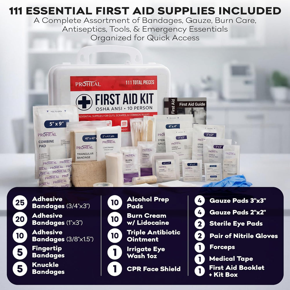 OSHA Compliant First Aid Kit for Car, Home & Business - 10 Person, Type I...