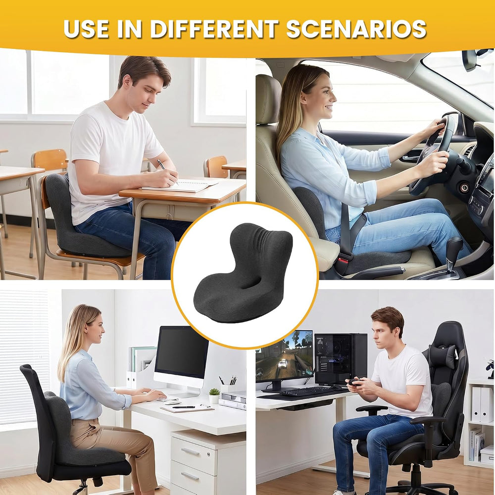 Urban Deco Memory Foam Ergonomic Seat Cushion with Lumbar Back Support
