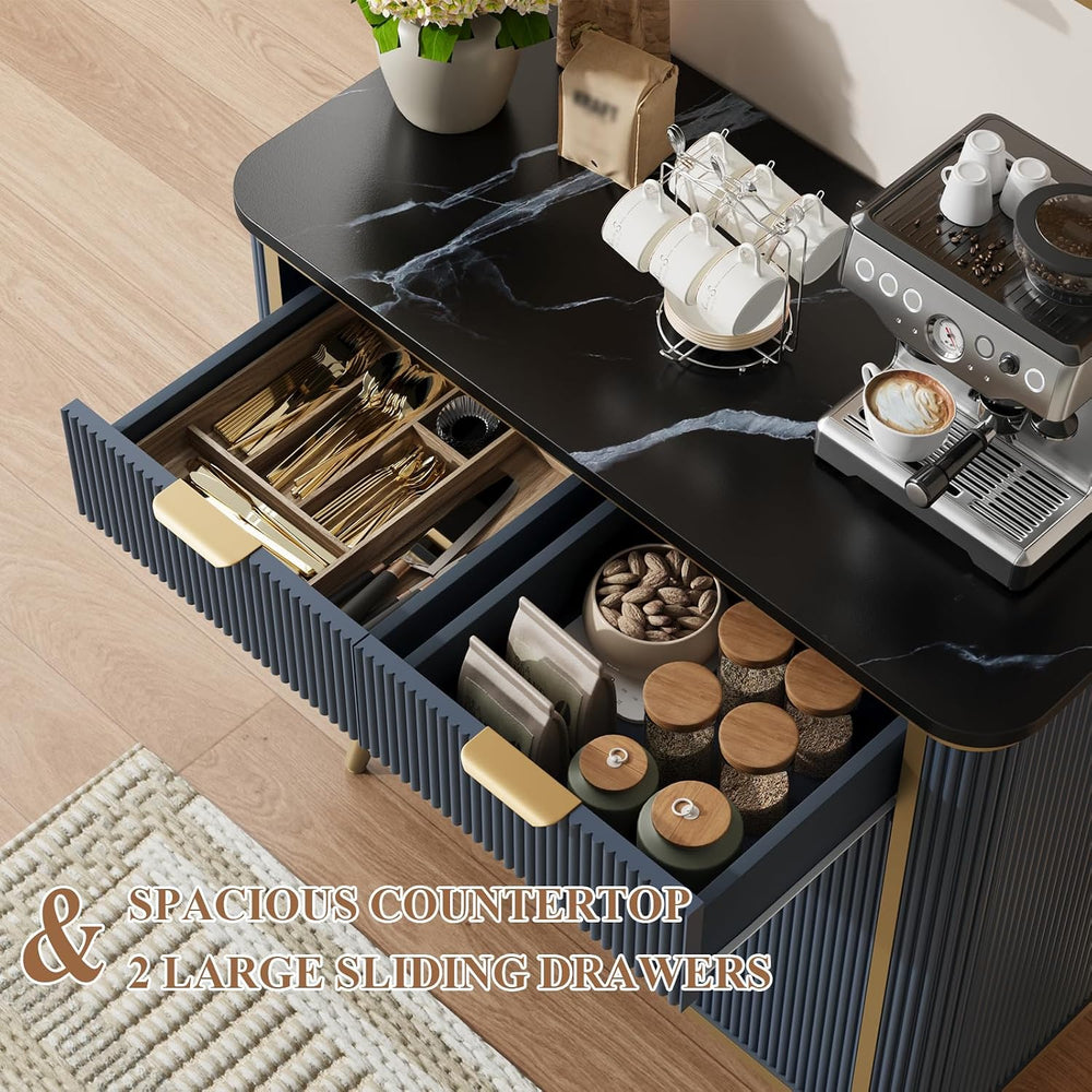 35" Modern Sideboard Buffet with Storage, Kitchen Storage Cabinet with A...